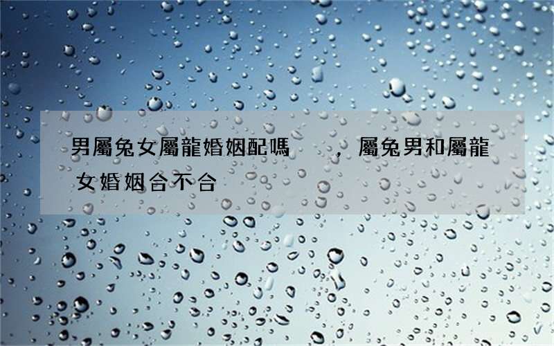 男屬兔女屬龍婚姻配嗎，屬兔男和屬龍女婚姻合不合